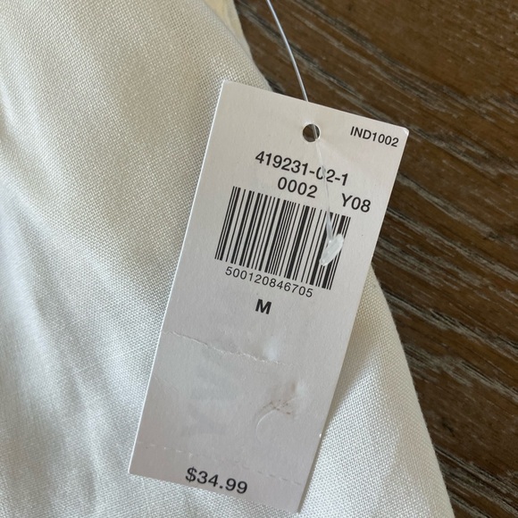 NWT Old Navy Short Sleeve Button Up Camp Pink Flamingo Palm Tree Beach Shirt Med - Picture 6 of 7